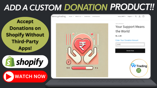 How to Add a Custom Donation Product in Shopify | How to use donation product shopify?