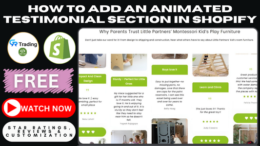 How to Add an Animated Testimonial Section in Shopify | Star Ratings, Reviews & Customization