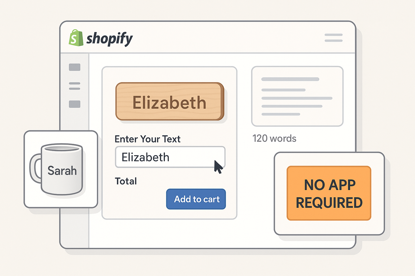 Price per letter customization on Shopify store without APP