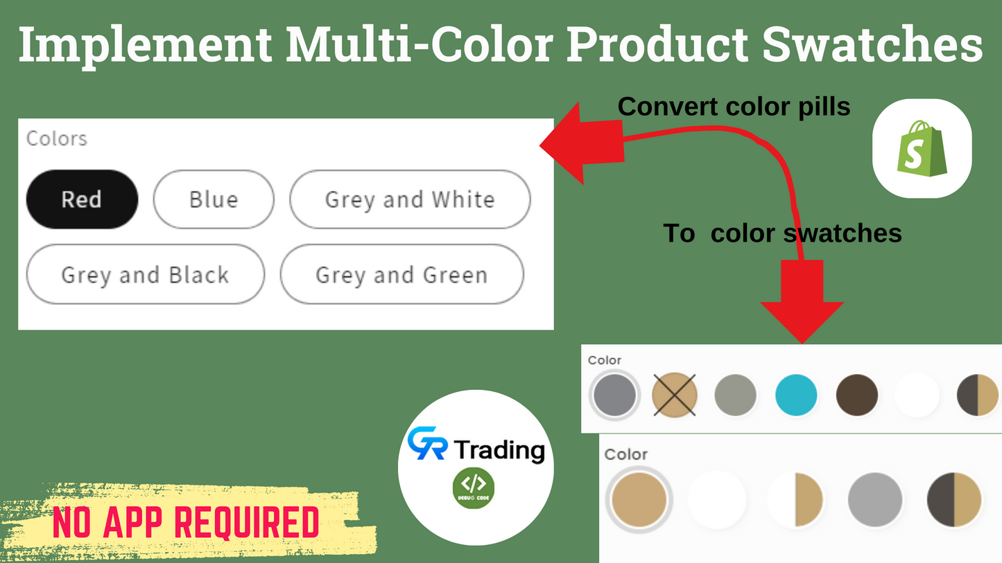 Implement color swatches to multi-color products in Shopify theme