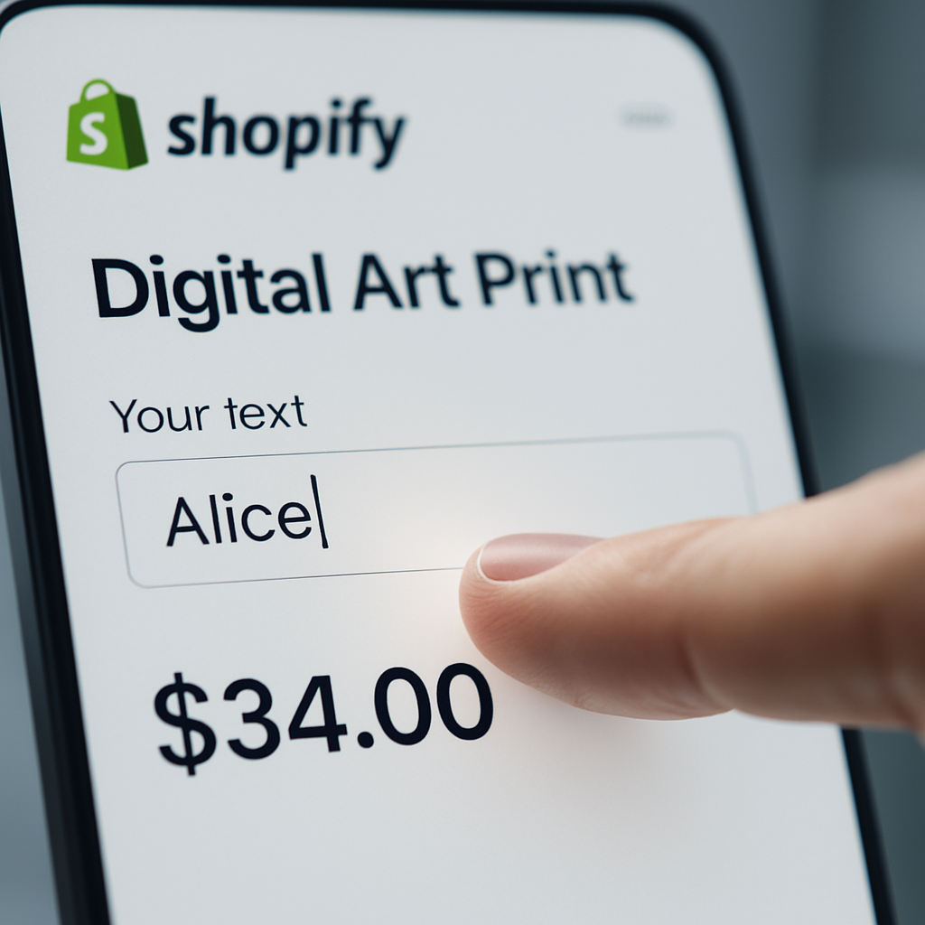 Price per letter customization on Shopify store without APP