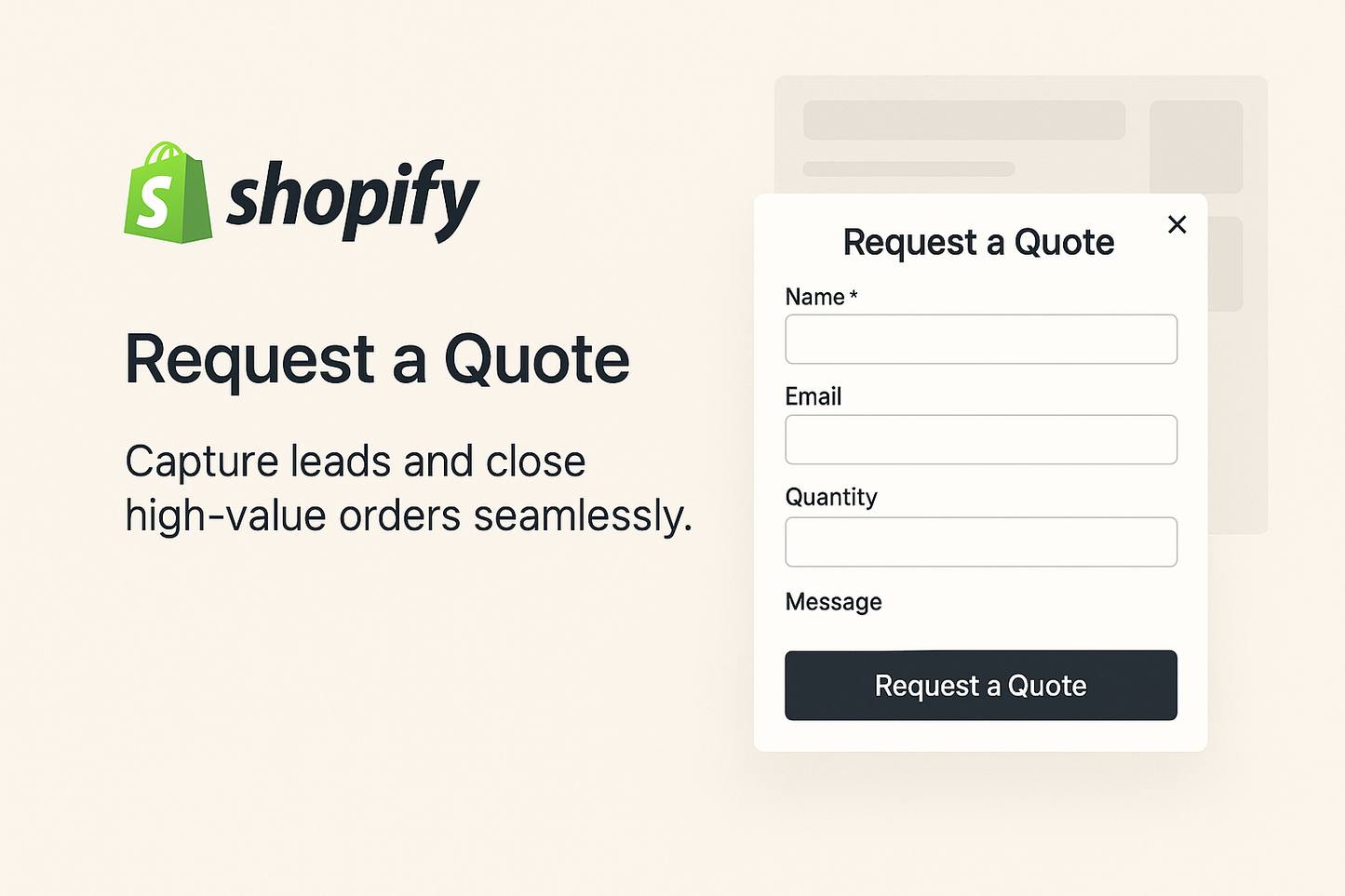 Shopify request a quote