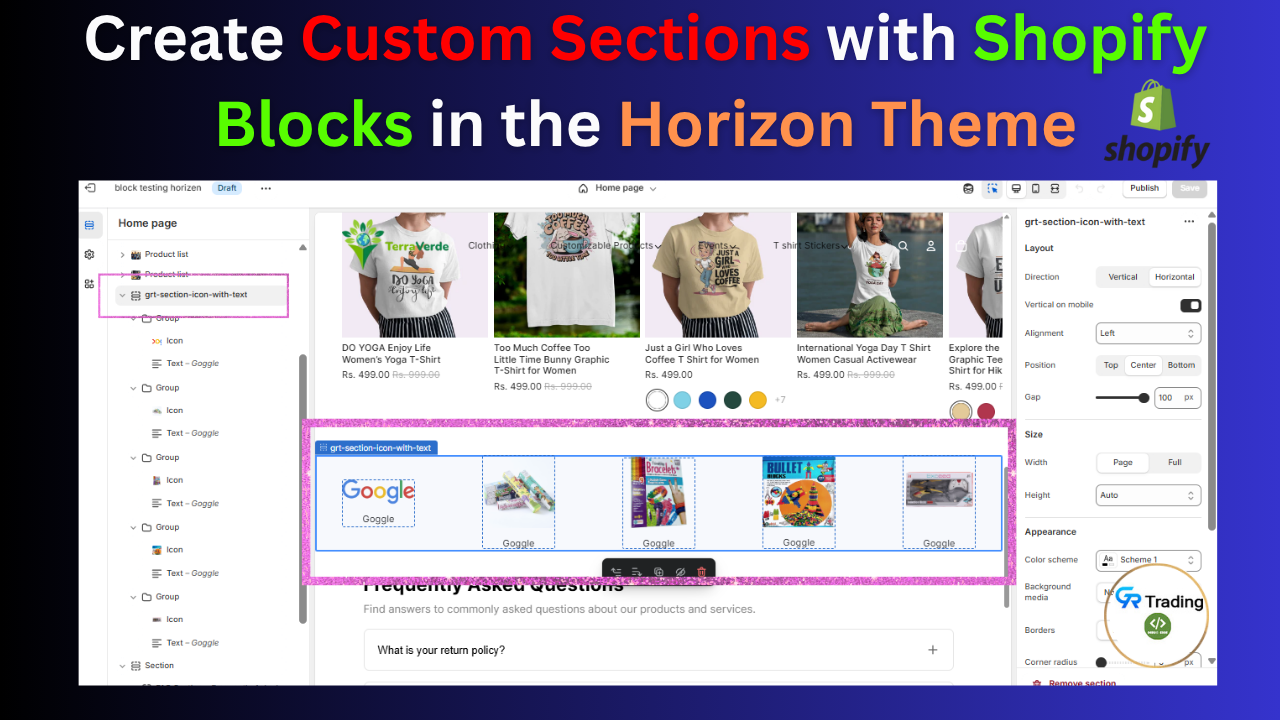 Create Custom Sections with Shopify Blocks in the Horizon Theme – GR ...