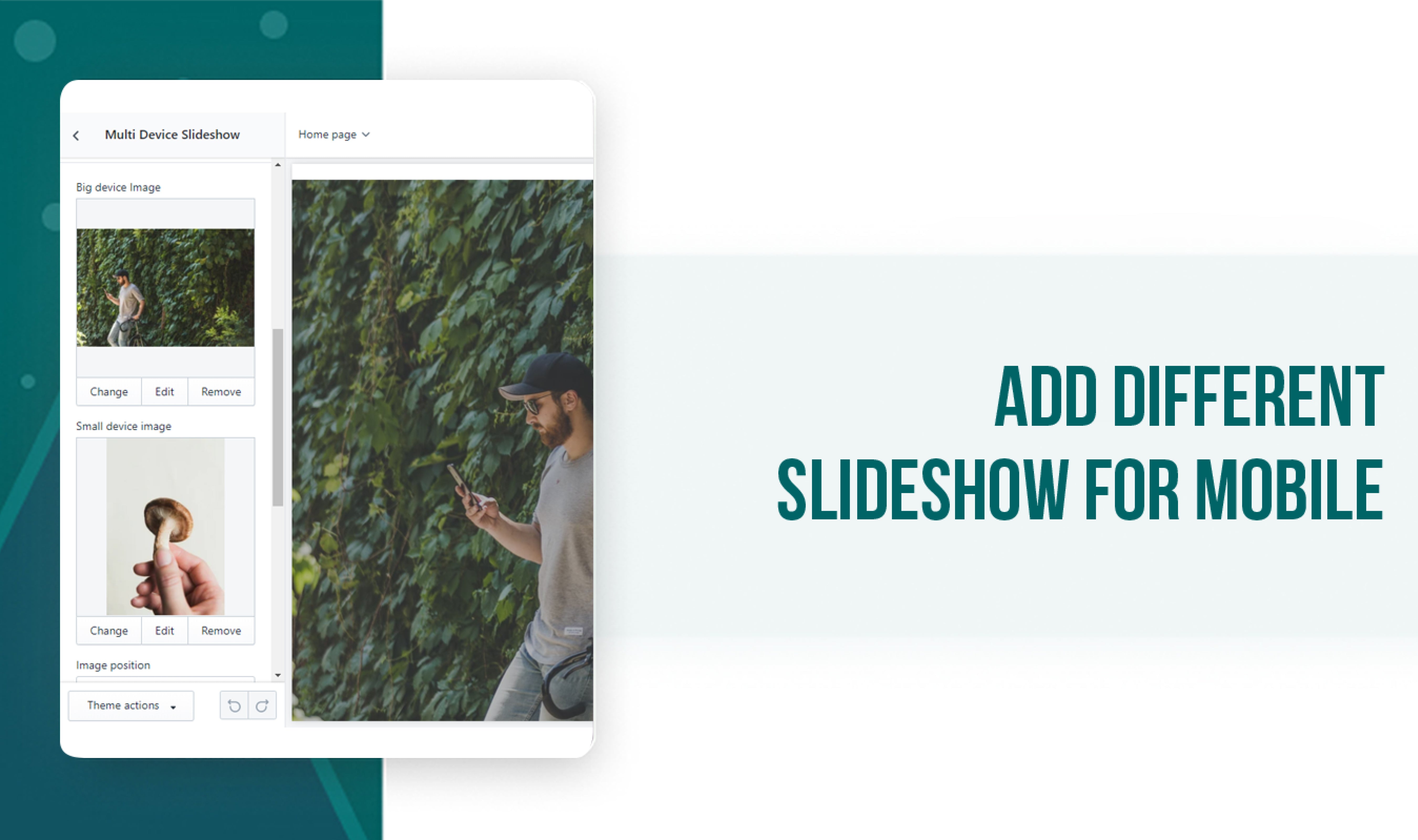 Different Slideshow Images For Mobile And Desktop | Shopify section ed ...