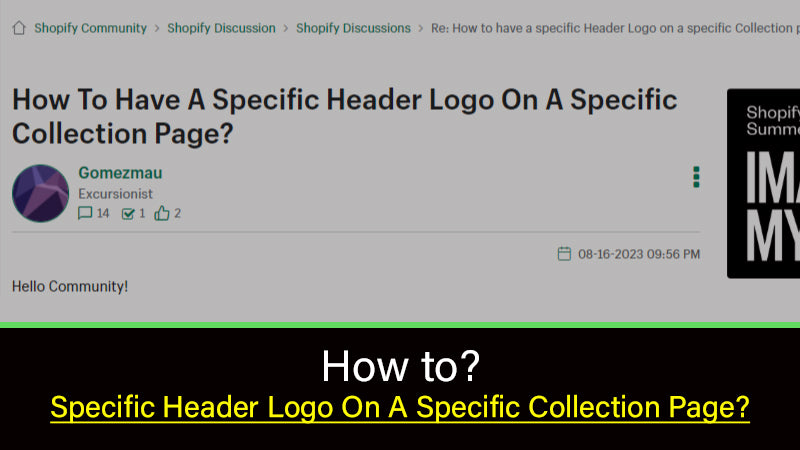 How to change header logo for specific in Collection in Shopify β GR ...