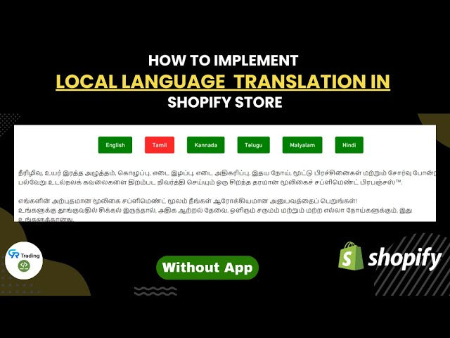 Enhancing Your Shopify Store with Custom Language Translation Options