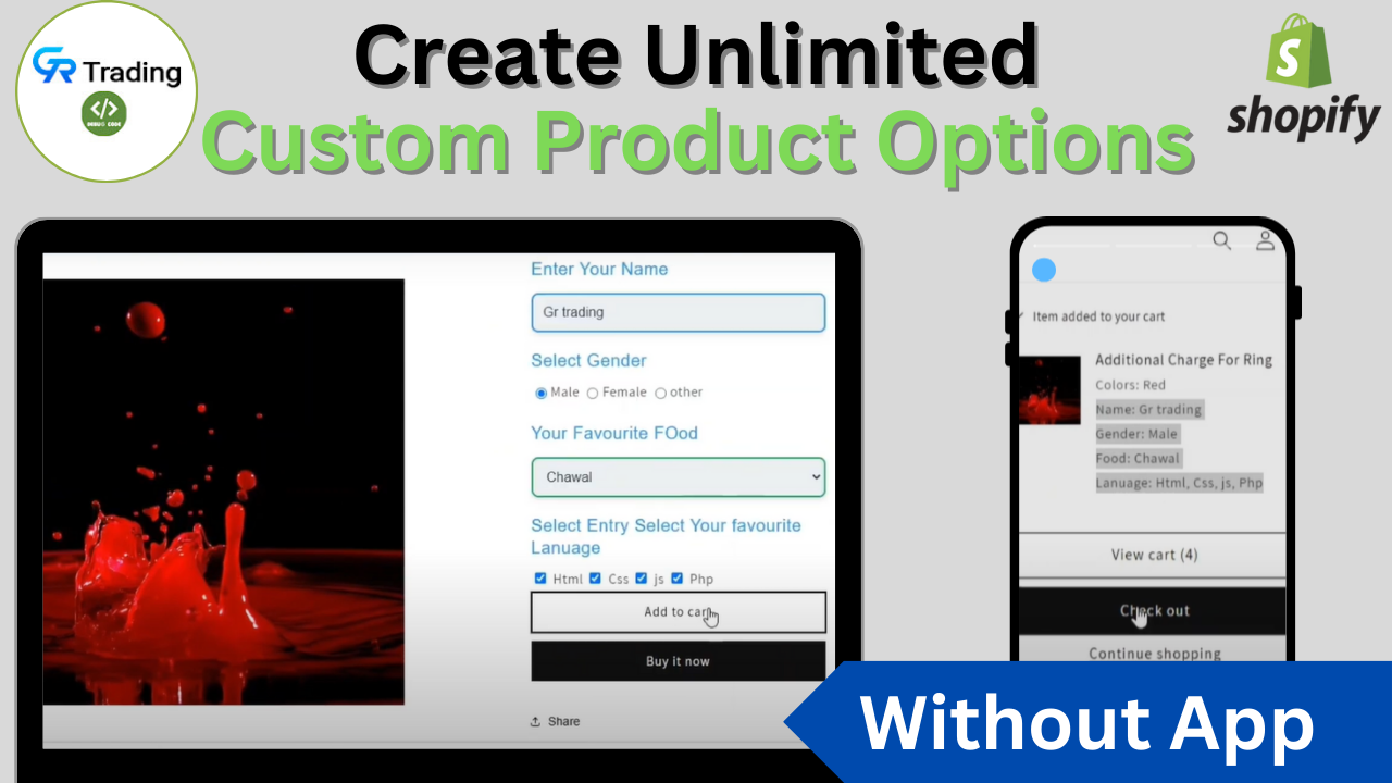 Create Unlimited Custom Product Options Without Any app